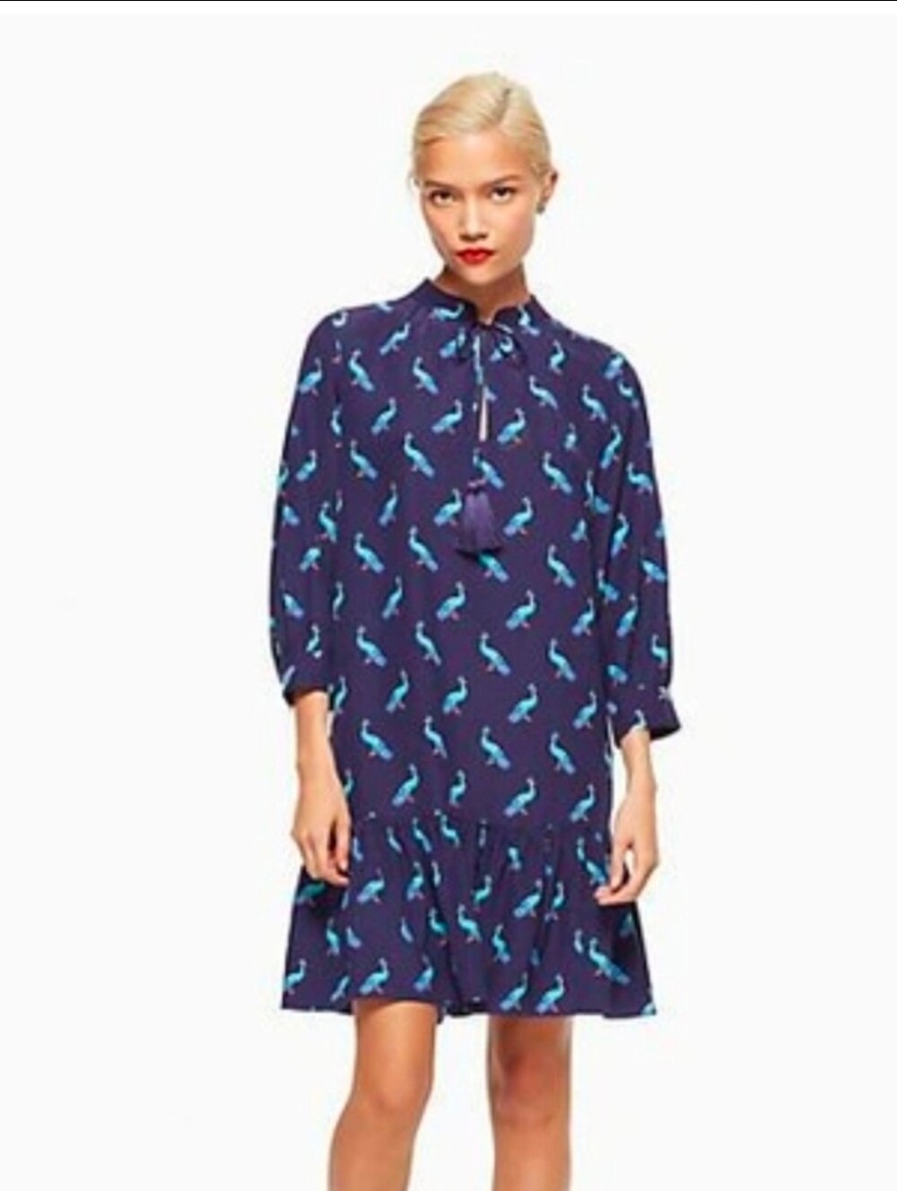 Kate Spade Peacock Silk Dress. Size S.